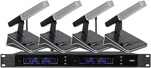 ZOBO 会议室拾音系统 全网络化音频 一拖四无线会议话筒